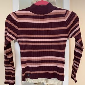 Burgundy Turtle Neck Long Sleeve